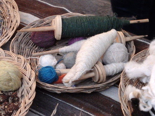 Loaded Spindles and Yarn Balls.